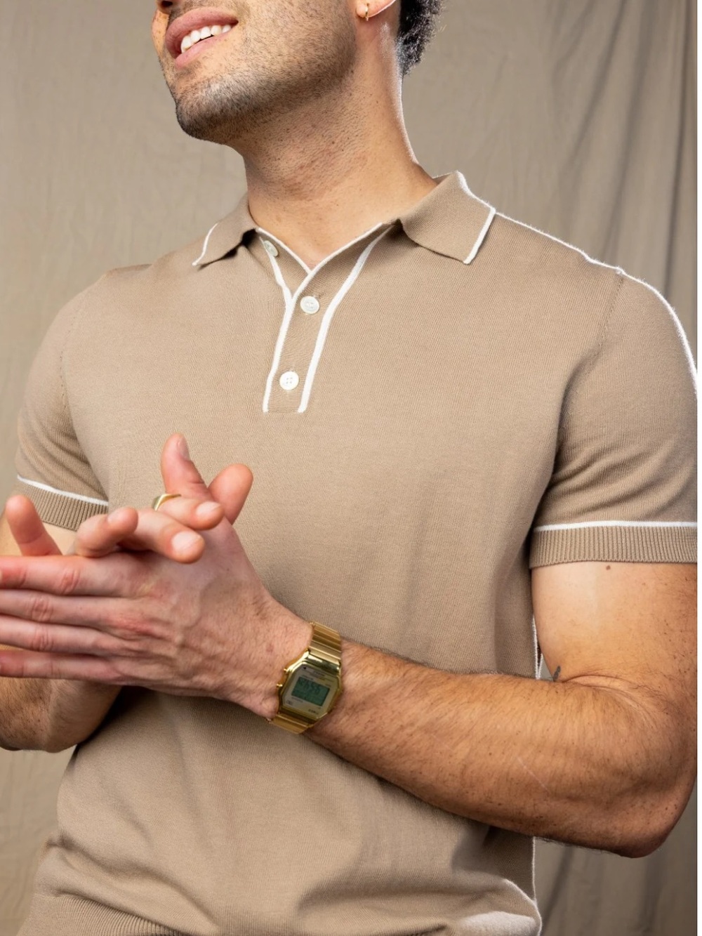 Elk Head Cashmere Cotton Blend Polo Shirt Men's Size Small Preppy - Picture 3 of 14
